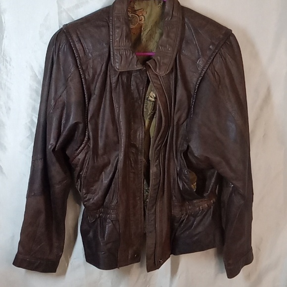 Best bavarian women's brown leather jacket 38 - Picture 1 of 10